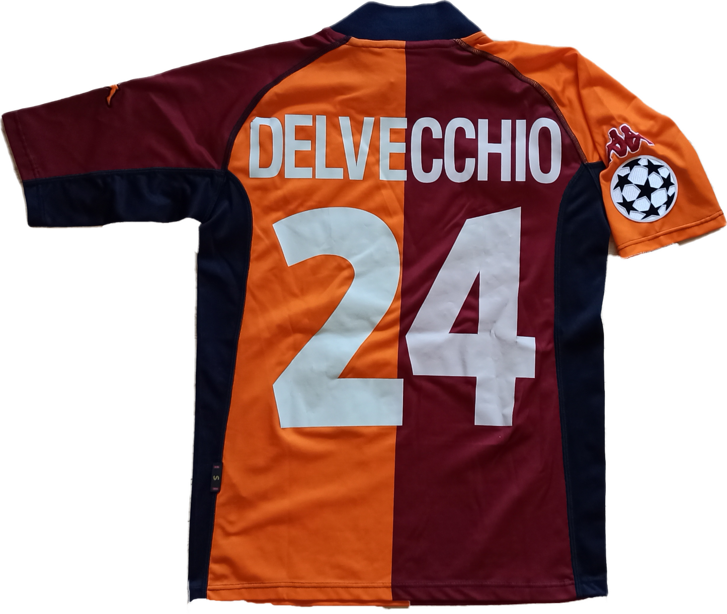 Maglia calcio Roma DELVECCHIO Champions League Kappa Scudetto vintage 2001-02 S