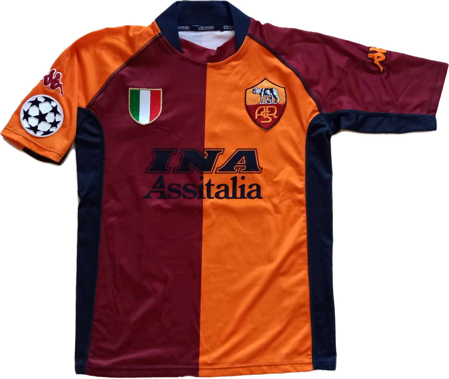 Maglia calcio Roma DELVECCHIO Champions League Kappa Scudetto vintage 2001-02 S