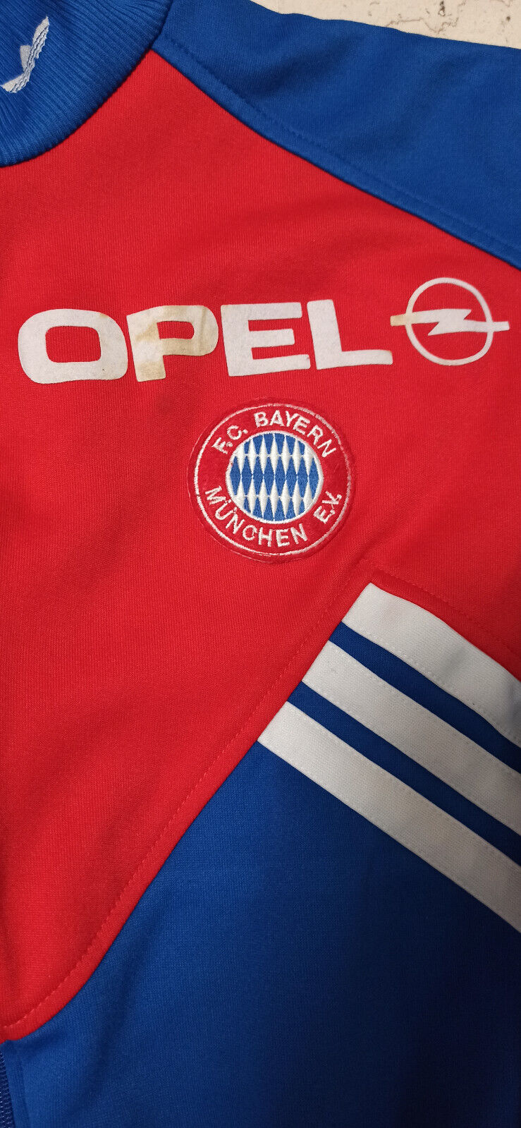 match worn bayern munchen adidas vintage full tracksuit training Opel 1992 d8 L