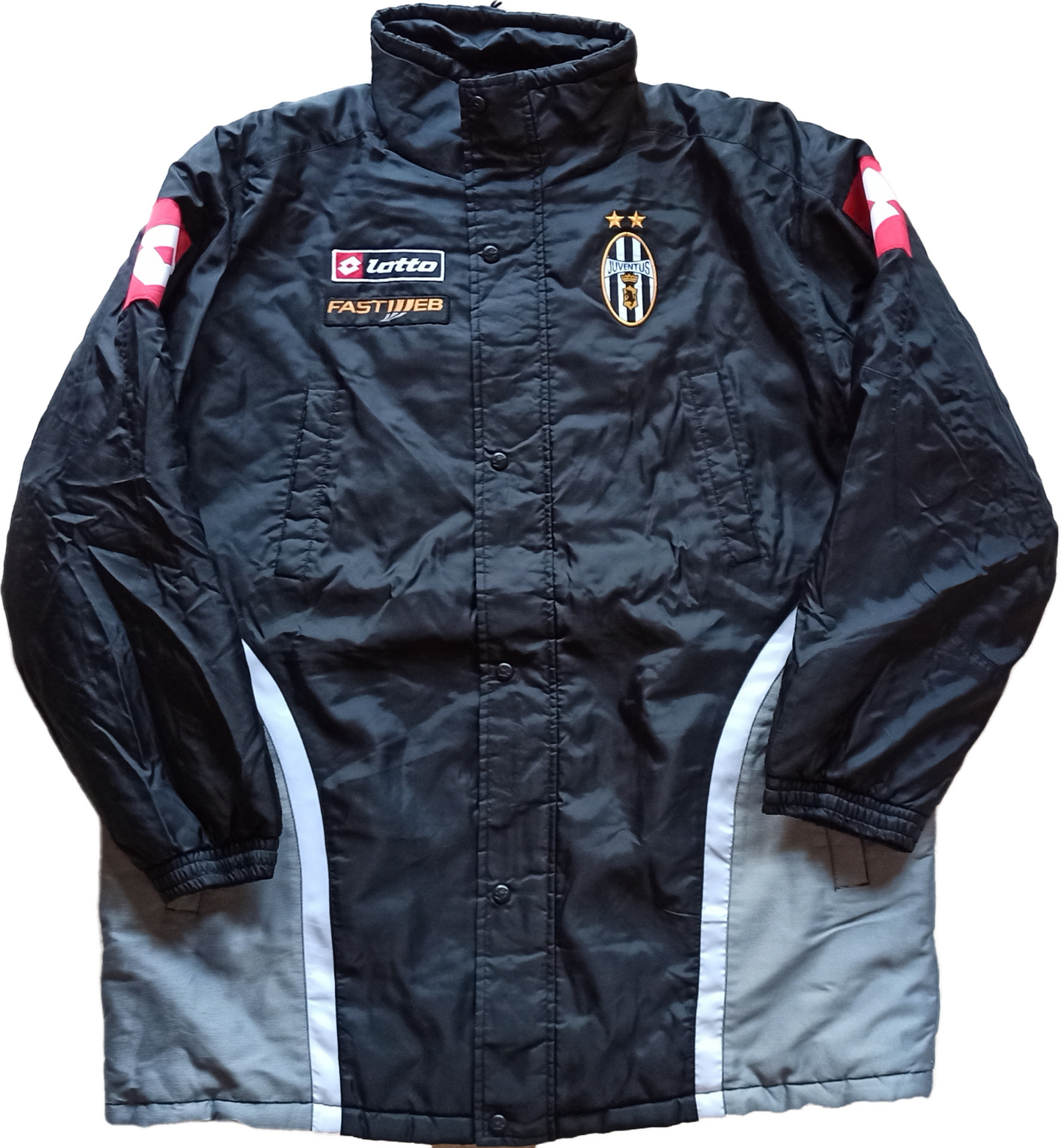 JUVENTUS ITALY 2001/2002 TRAINING BENCH COAT JACKET LOTTO SIZE XXL ADULT