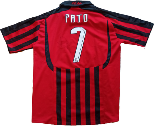 maglia milan PATO #7 adidas Bwin 2008 2009 home Jersey SIGNED Vintage XL