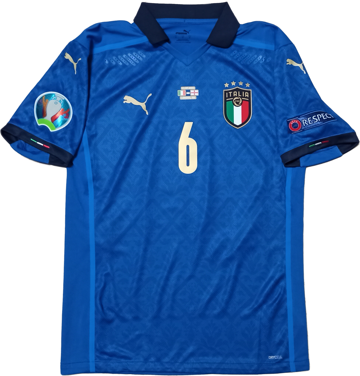 Maglia match worn gara Verratti PUMA Italia-Inghilterra 2021 Dry-cell EURO 2020