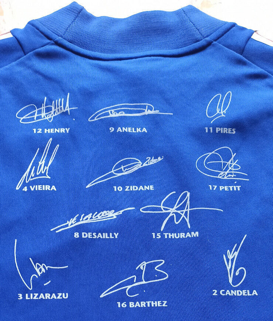 maglia calcio Francia Zidane World Cup 2002 mondiale XL vintage SIGNED AUTOGRAPH