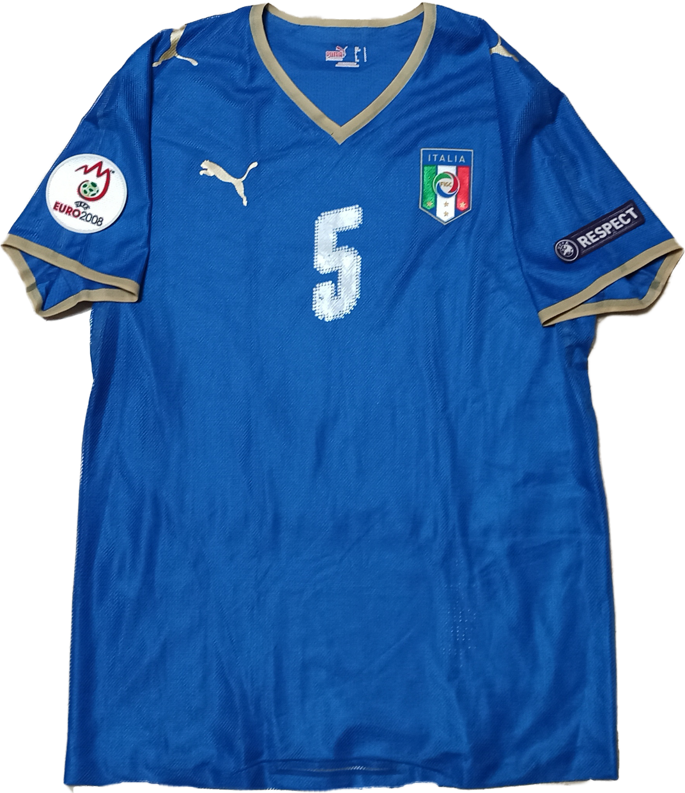 maglia calcio vintage Italia EURO 2008 match issue CANNAVARO home PUMA