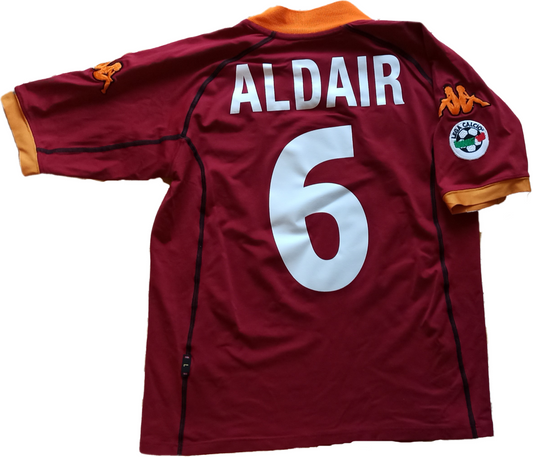 maglia match worn calcio vintage AS Roma ALDAIR scudetto 2001 2002 INA L KAPPA