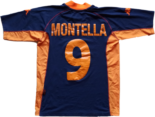 maglia calcio vintage AS Roma MONTELLA scudetto 2001 2002 INA generali M KAPPA