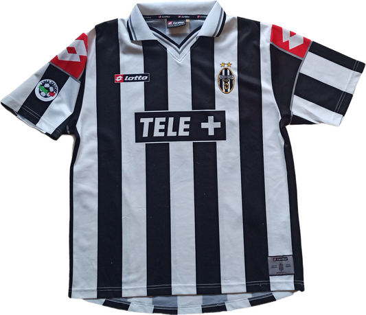 maglia juventus ZIDANE Lotto 2000 2001 L Player TELE+ calcio  vintage