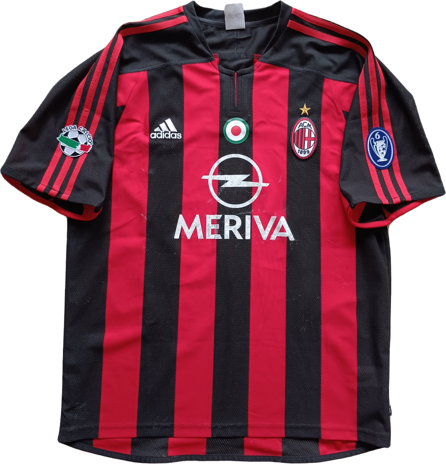 maglia calcio vintage Maldini AC Milan Adidas 2003 2004 Meriva Football shirt