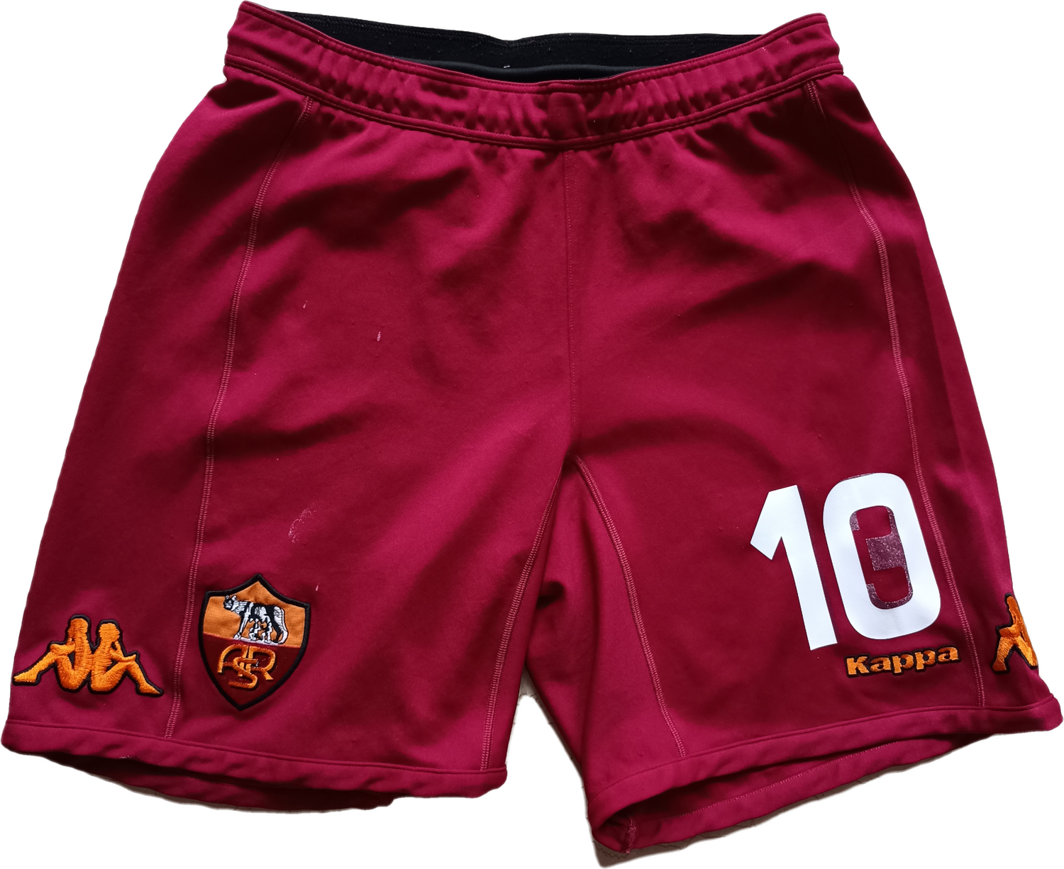 shorts pantaloncini calcio AS ROMA Totti Kappa 2008 2009 home XL worn