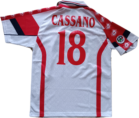 maglia home bari lotto 1999/2000 cassano 18 vintage football shirt jersey