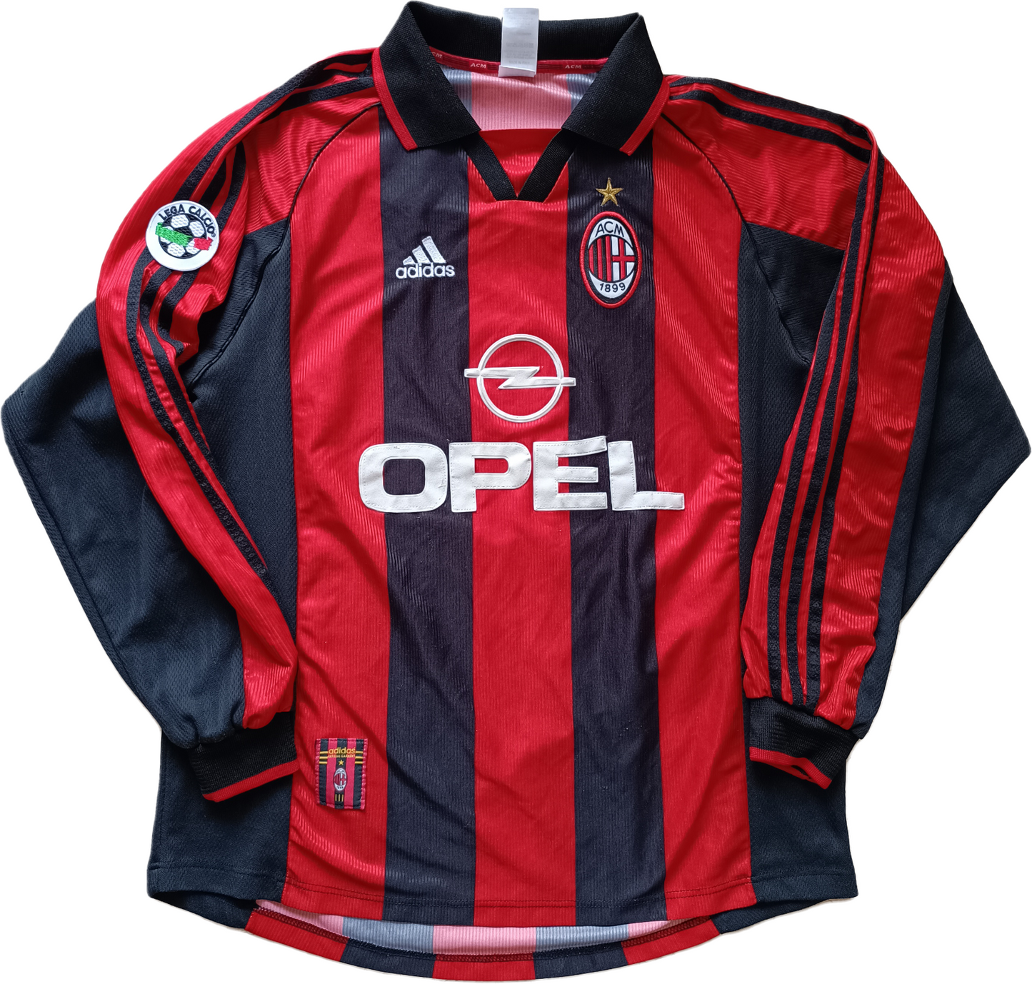 Maglia calcio vintage Maldini shirt AC Milan Opel 1998 1999 Adidas home