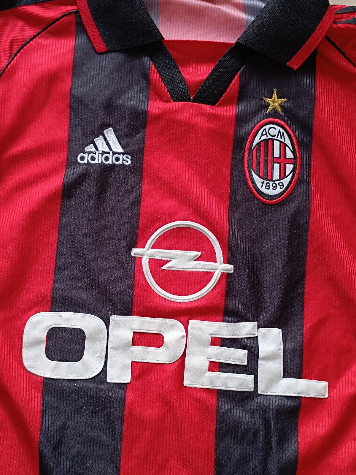 Maglia calcio vintage Maldini shirt AC Milan Opel 1998 1999 Adidas home