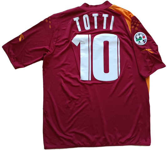 maglia calcio vintage AS Roma Totti 2005 2006 Diadora Banca Italease XL