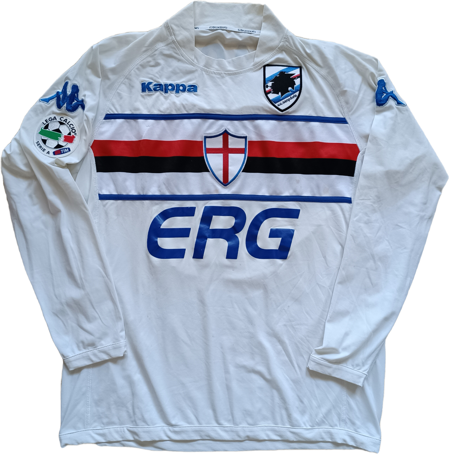 maglia calcio Sampdoria FLACHI #10 2004 2005 ERG Away shirt Kappa vintage