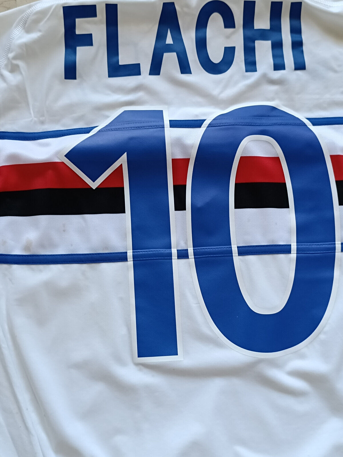 maglia calcio Sampdoria FLACHI #10 2004 2005 ERG Away shirt Kappa vintage