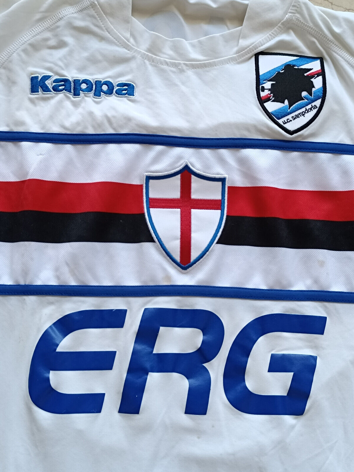 maglia calcio Sampdoria FLACHI #10 2004 2005 ERG Away shirt Kappa vintage