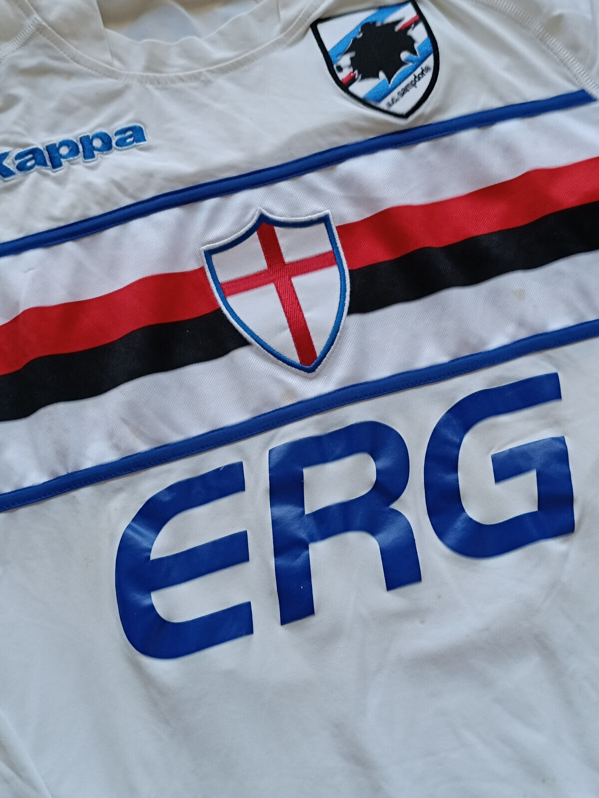 maglia calcio Sampdoria FLACHI #10 2004 2005 ERG Away shirt Kappa vintage