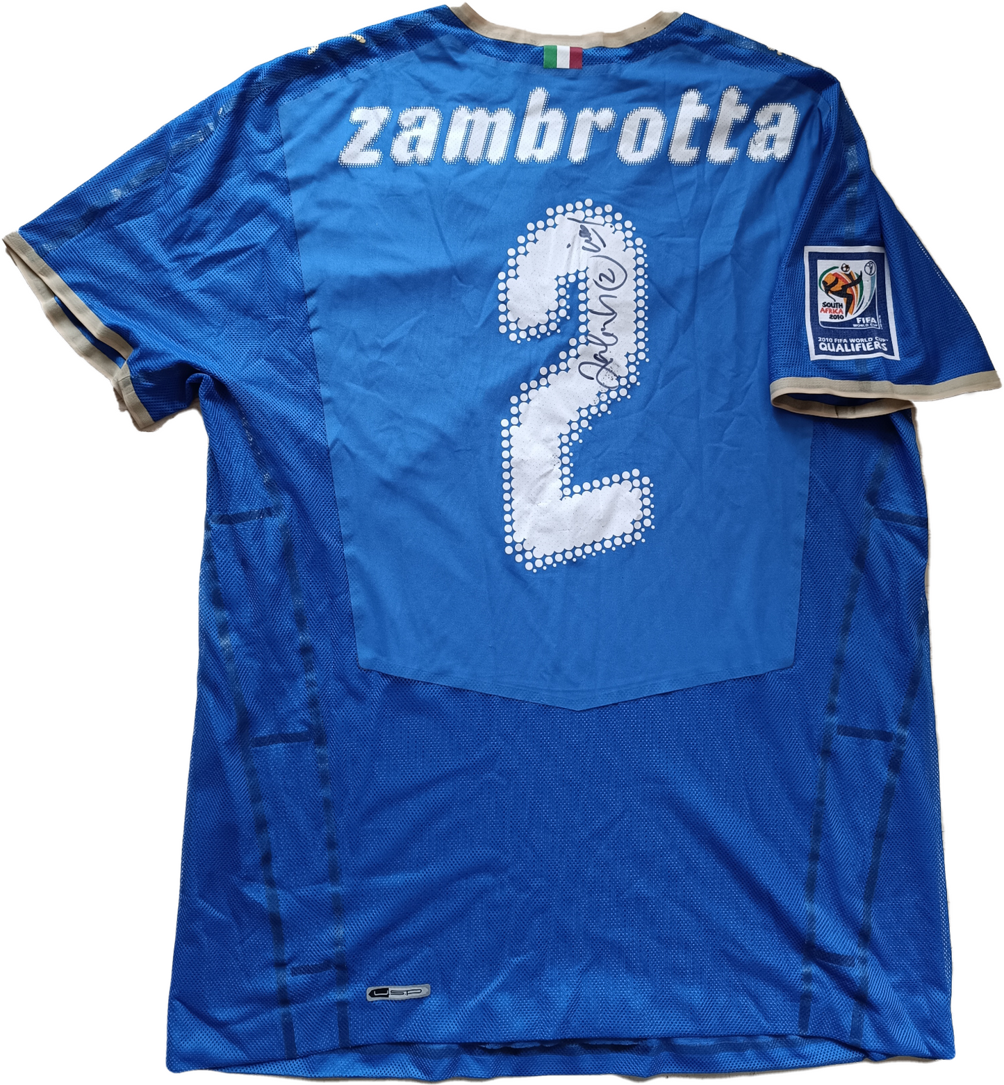 maglia match worn signed autografata Italia ZAMBROTTA 2008 Qualifiers EURO