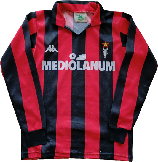 maglia calcio vintage AC Milan Maldini 1988 1989 Banca Mediolanum XS home KAPPA