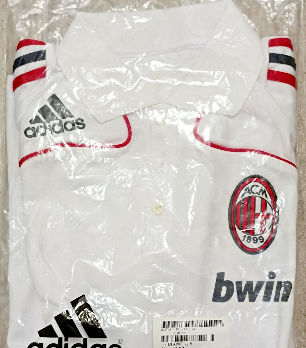 maglia calcio polo AC Milan BWIN 2006 ADIDAS sweatshirt training FORMOTION WORN