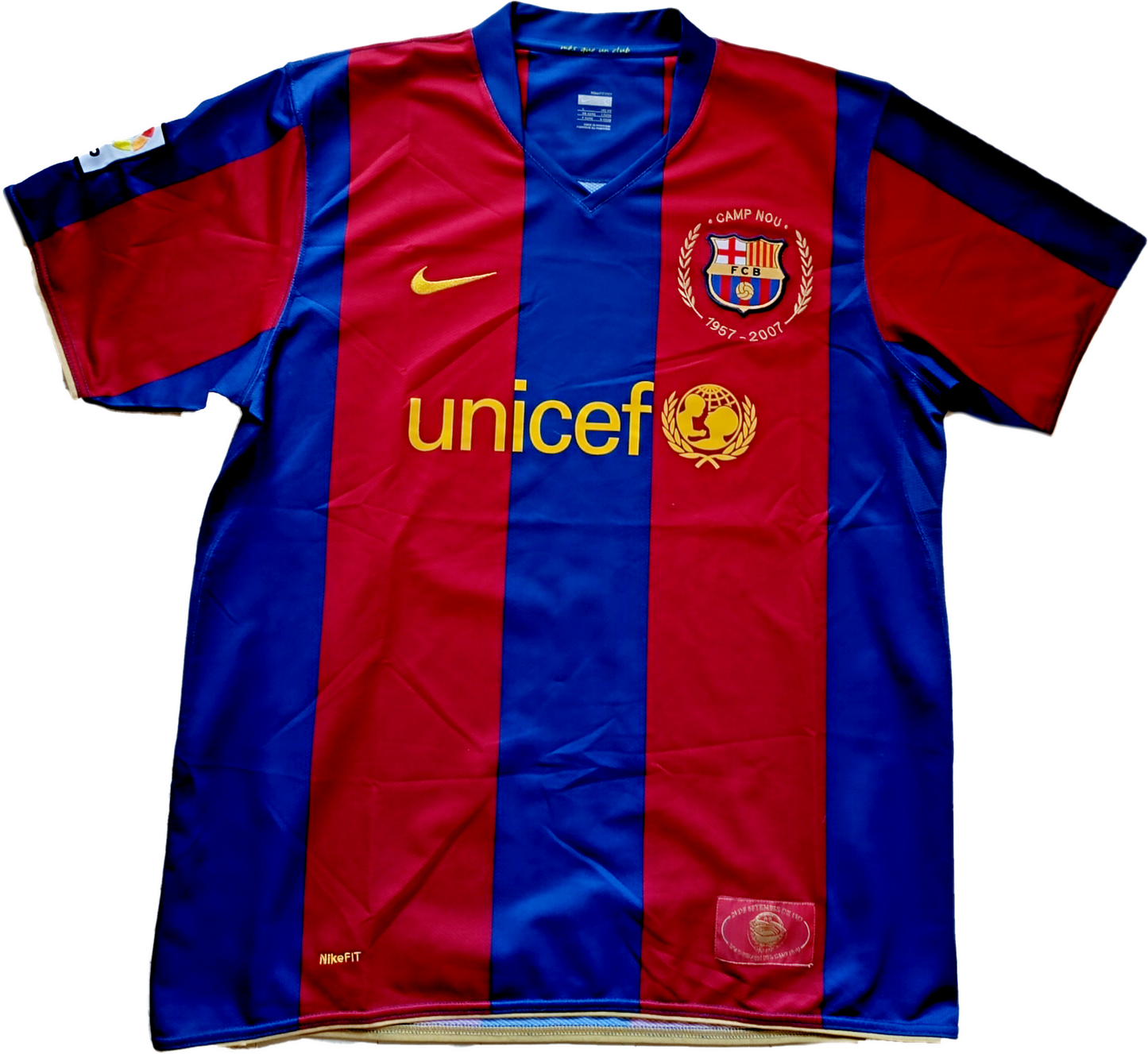 maglia calcio vintage Ronaldinho Barcellona Nike NUOVA 2007-08 L camiseta shirt