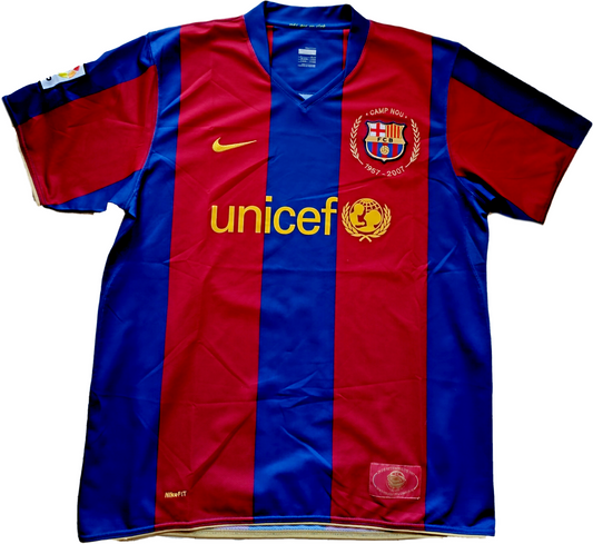 maglia calcio vintage Ronaldinho Barcellona Nike NUOVA 2007-08 L camiseta shirt