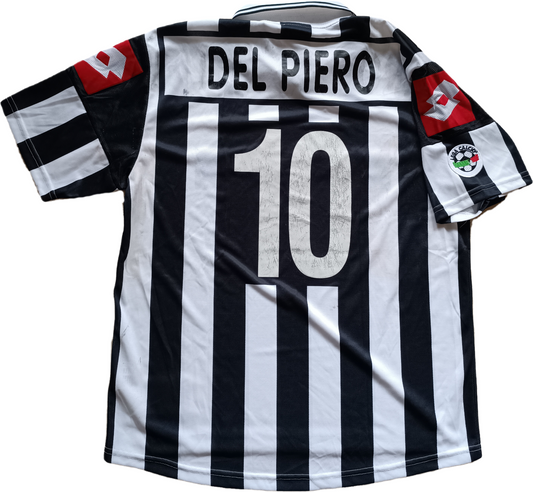 maglia calcio vintage Juventus DEL PIERO Lotto Fastweb 2001 2002 home MATCH WORN