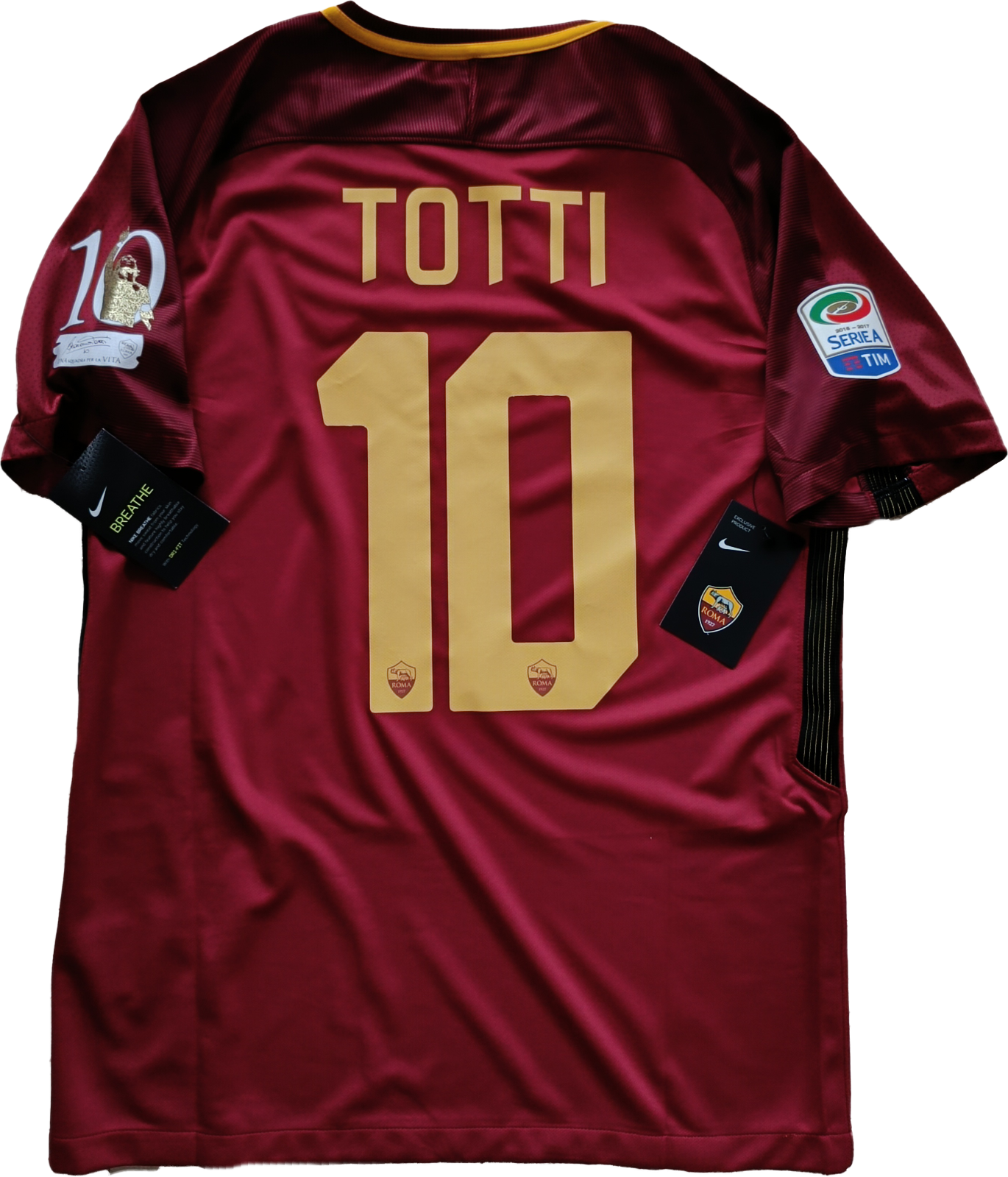 Maglia roma TOTTI NIKE last game 2017 Authentic player M serie A limited edition