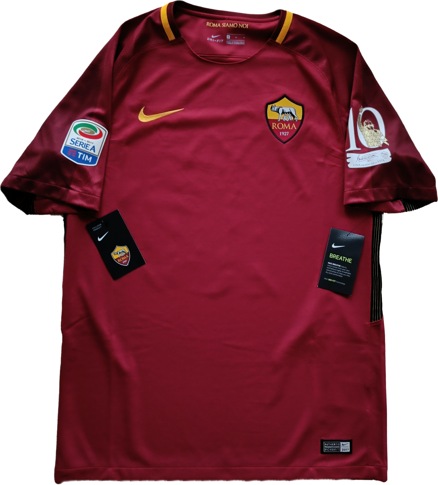 Maglia roma TOTTI NIKE last game 2017 Authentic player M serie A limited edition