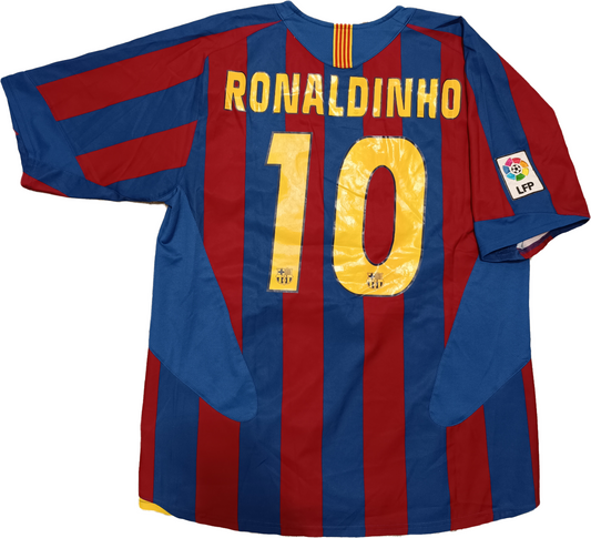 maglia calcio vintage Barcelona Nike Ronaldinho 2005 2006 Home TOTAL 90 Barca