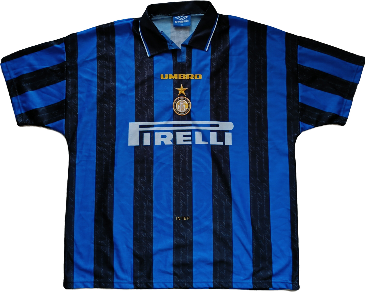 maglia calcio match vintage Inter Zanetti Umbro Pirelli 1996-97 XXL friendly