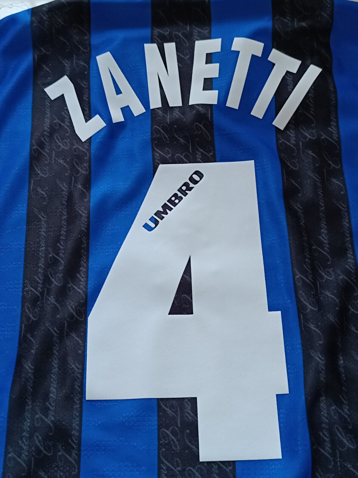 maglia calcio match vintage Inter Zanetti Umbro Pirelli 1996-97 XXL friendly