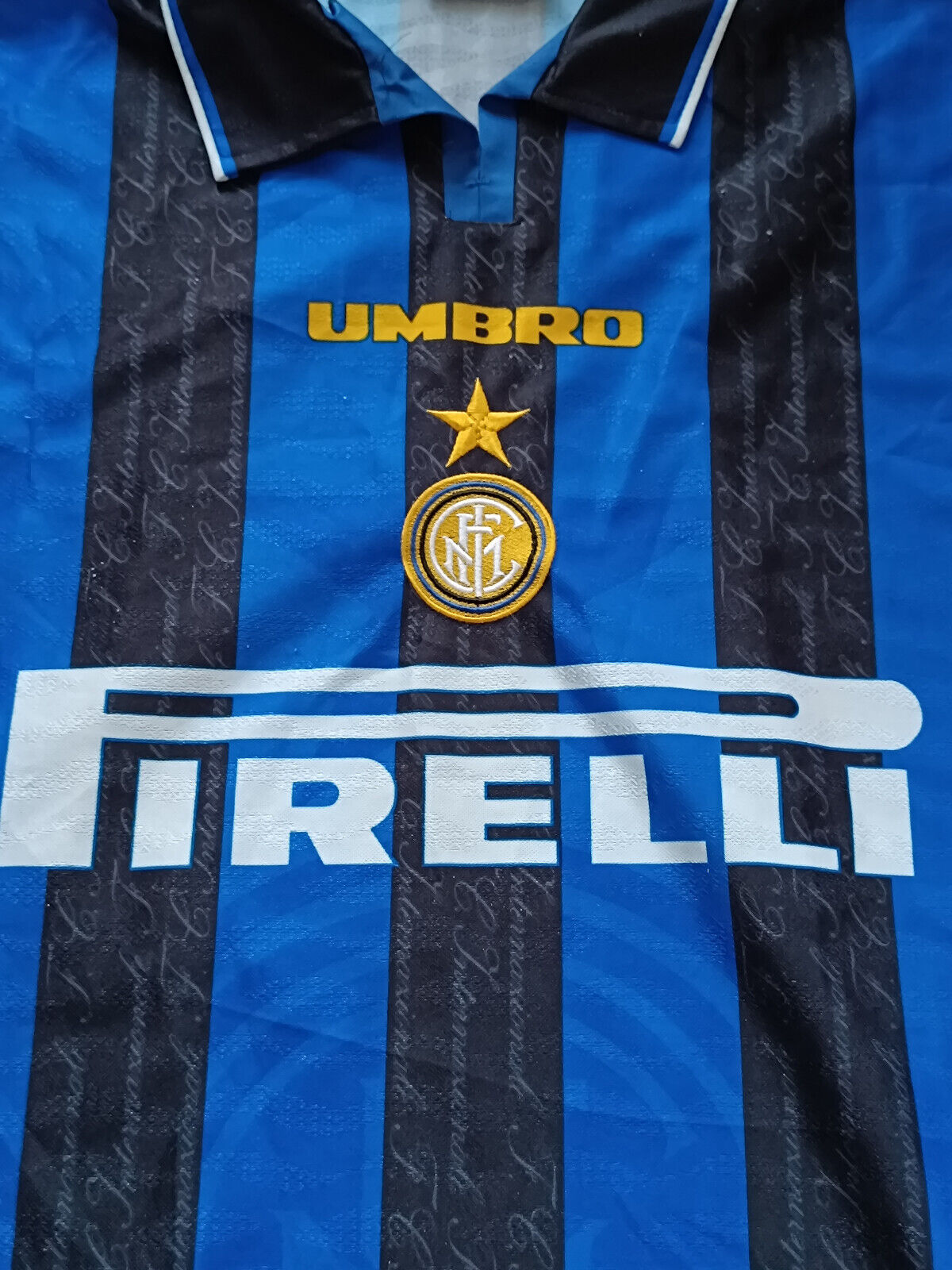 maglia calcio match vintage Inter Zanetti Umbro Pirelli 1996-97 XXL friendly