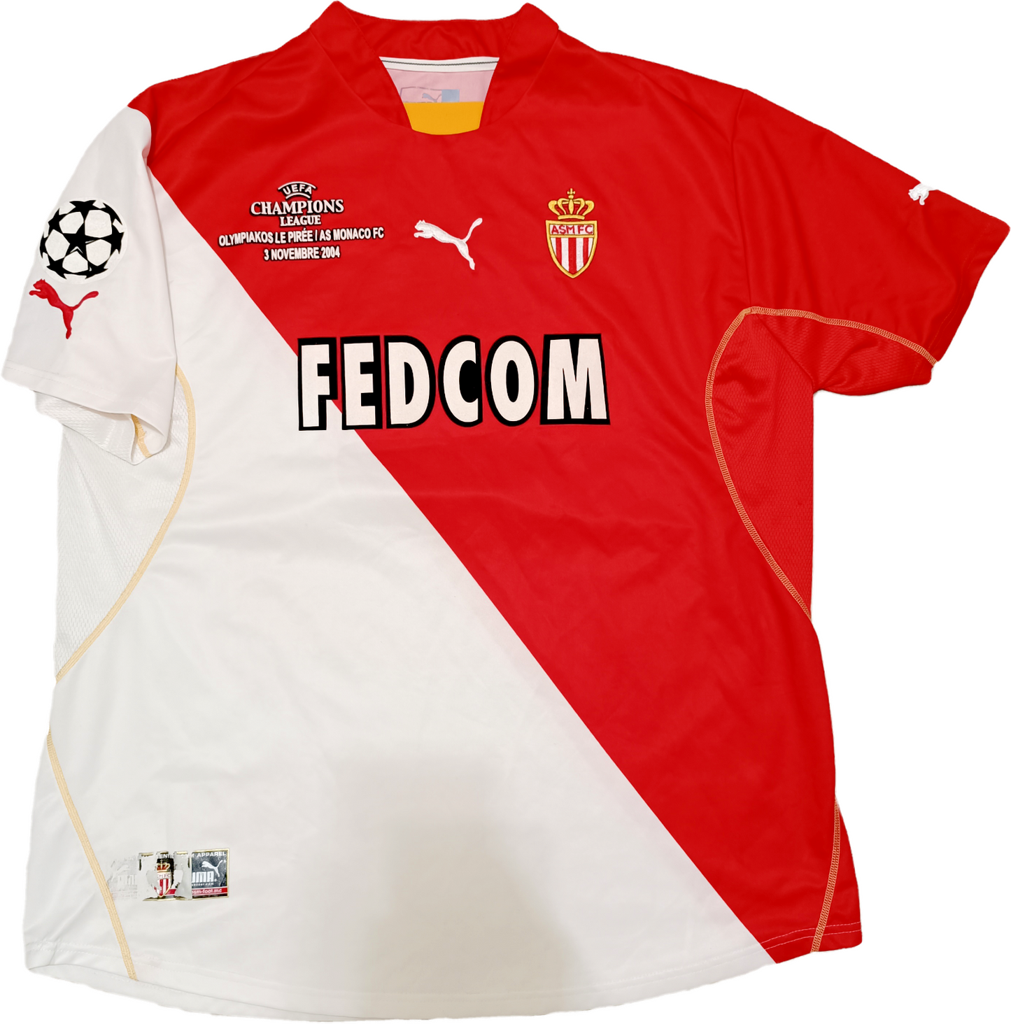 maglia calcio vintage AS MONACO maillot Puma 2002 2003 EVRA UCL FEDCOM XXL