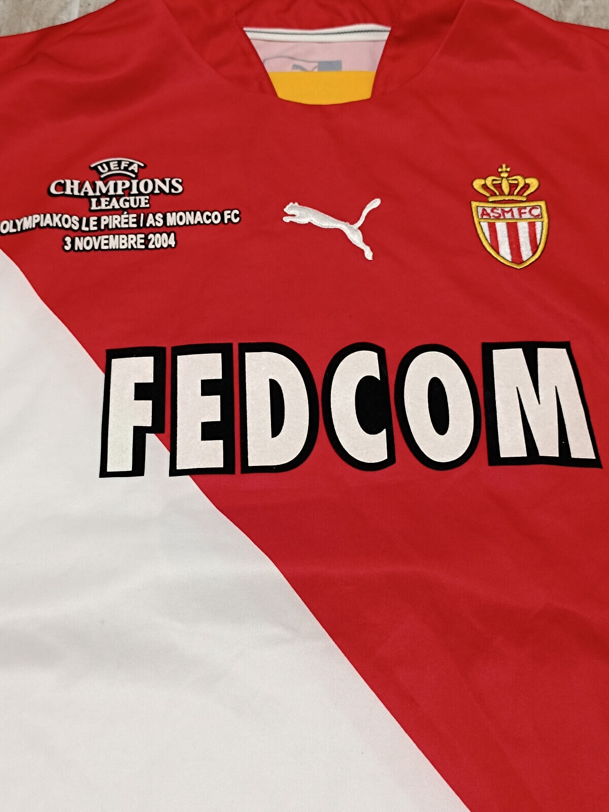 maglia calcio vintage AS MONACO maillot Puma 2002 2003 EVRA UCL FEDCOM XXL