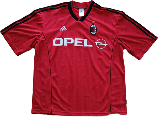 maglia calcio vintage AC Milan training adidas 1999 2000 MALDINI OPEL shirt XL