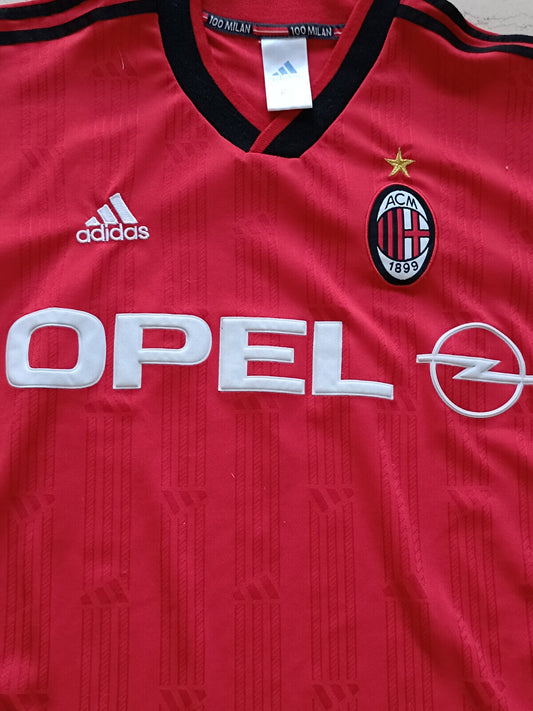 maglia calcio vintage AC Milan training adidas 1999 2000 MALDINI OPEL shirt XL