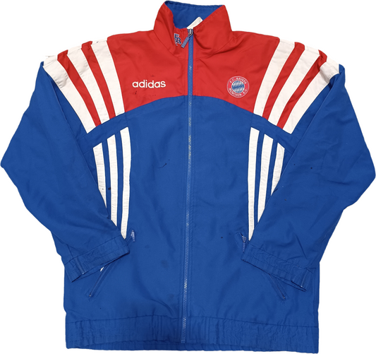 ADIDAS FC Bayern Munchen Vintag 1993/95 Red/Blue Jacket White Stripe Size S/M