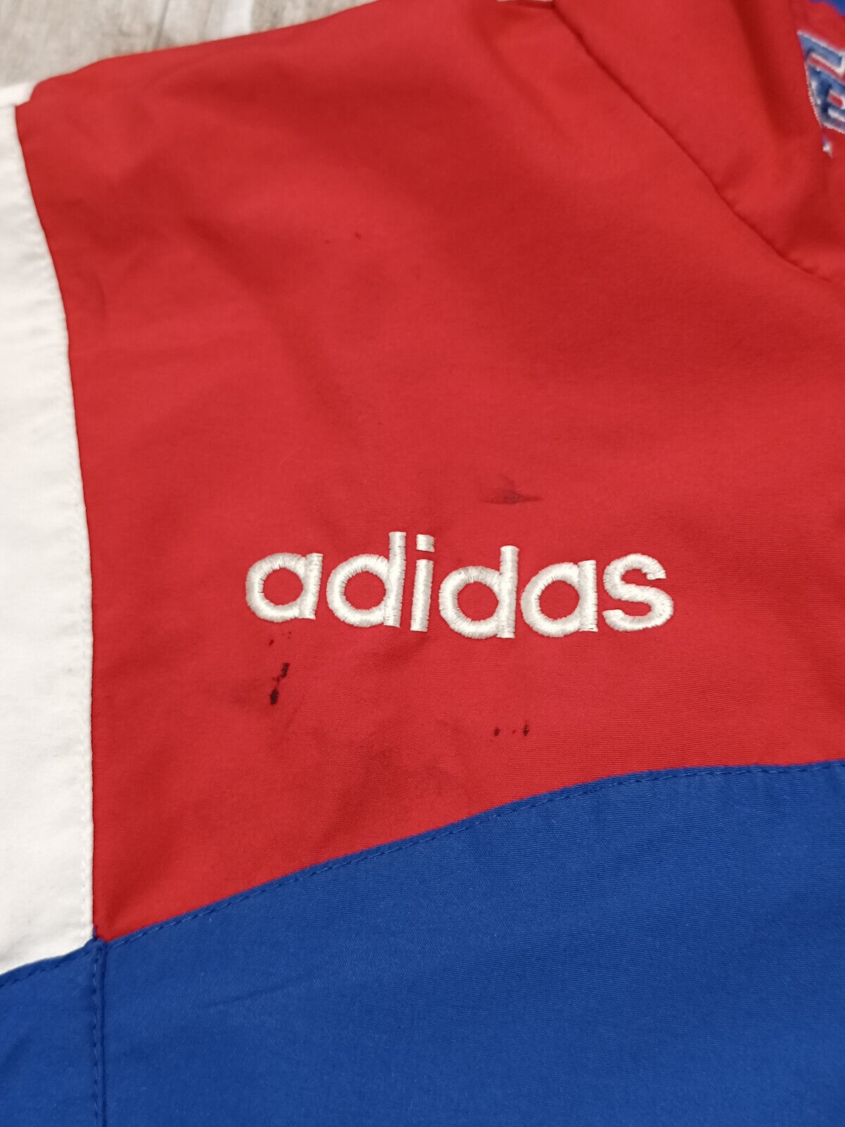 ADIDAS FC Bayern Munchen Vintag 1993 95 Red Blue Jacket White Stripe S greensportvintage