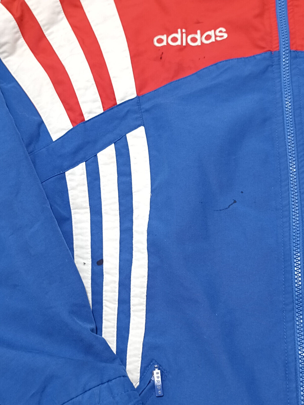 ADIDAS FC Bayern Munchen Vintag 1993/95 Red/Blue Jacket White Stripe Size S/M