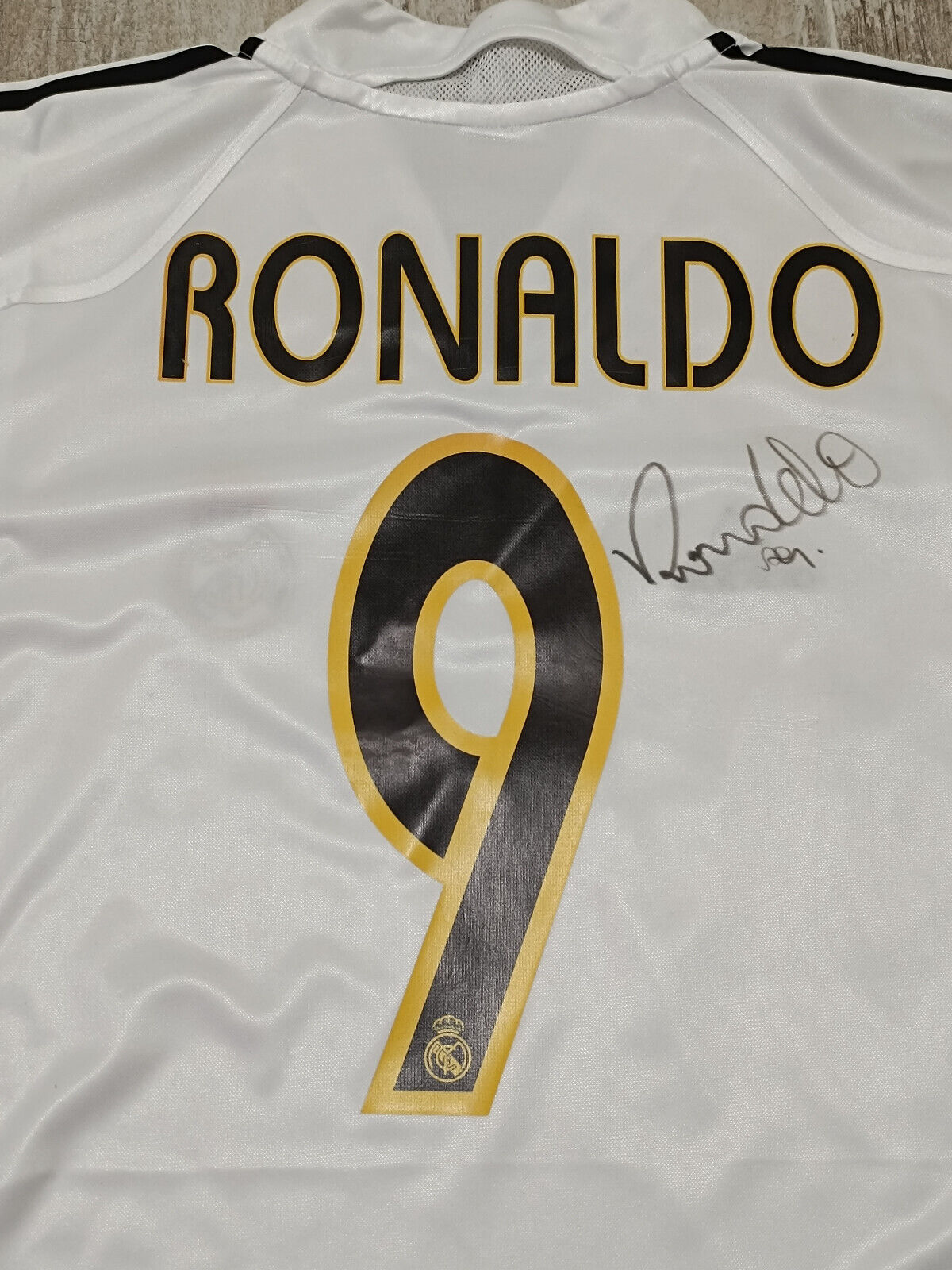 maglia calcio Ronaldo Real Madrid vintage Siemens Mobile 2004 2005 LFP Signed