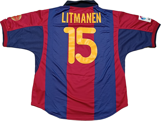 maglia calcio barcellona Litmanen home Barca  NIKE 1999 2000 shirt jersey L rara