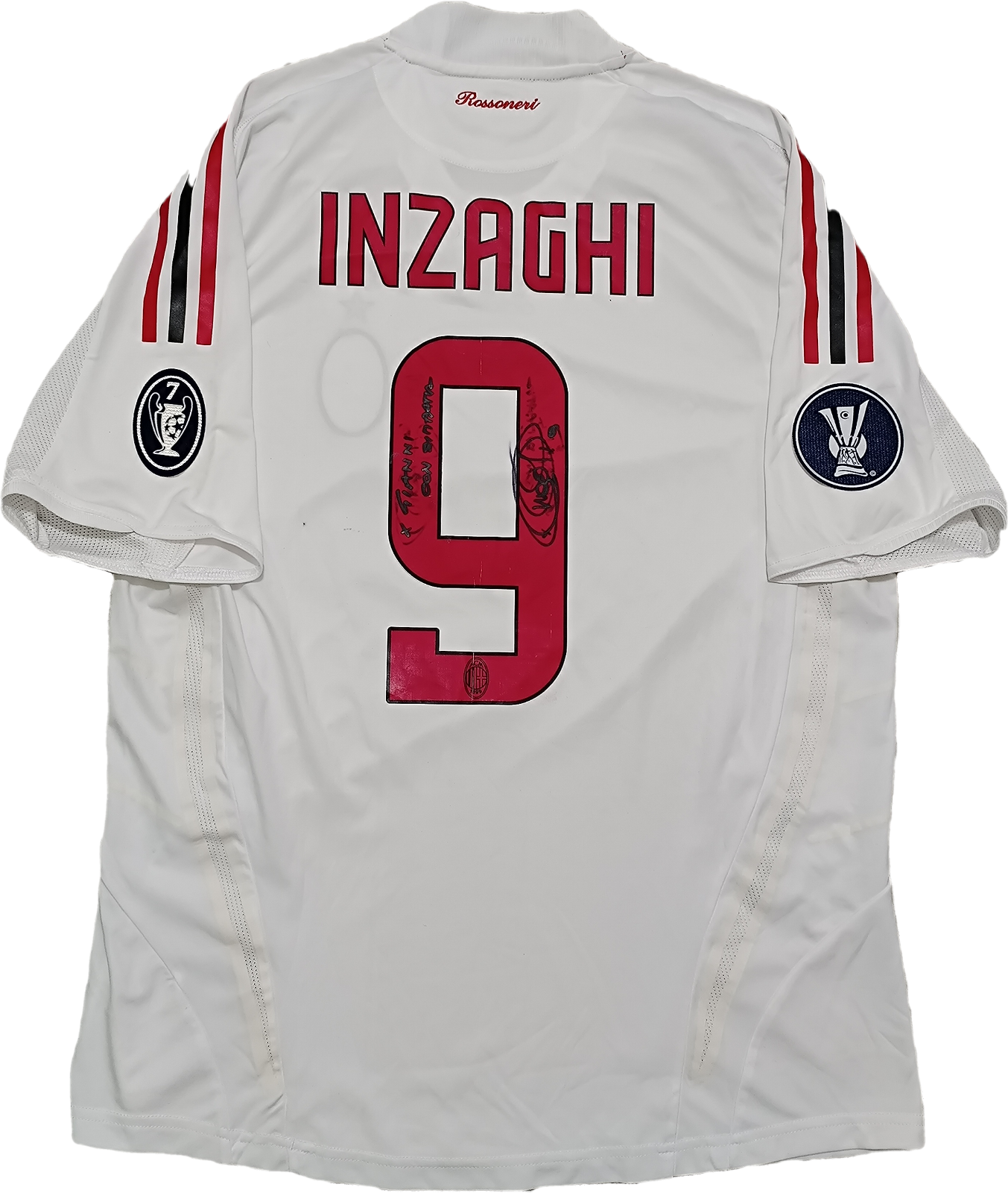 maglia milan Inzaghi FORMOTION match worn adidas Bwin 2008 2009 signed Vintage L