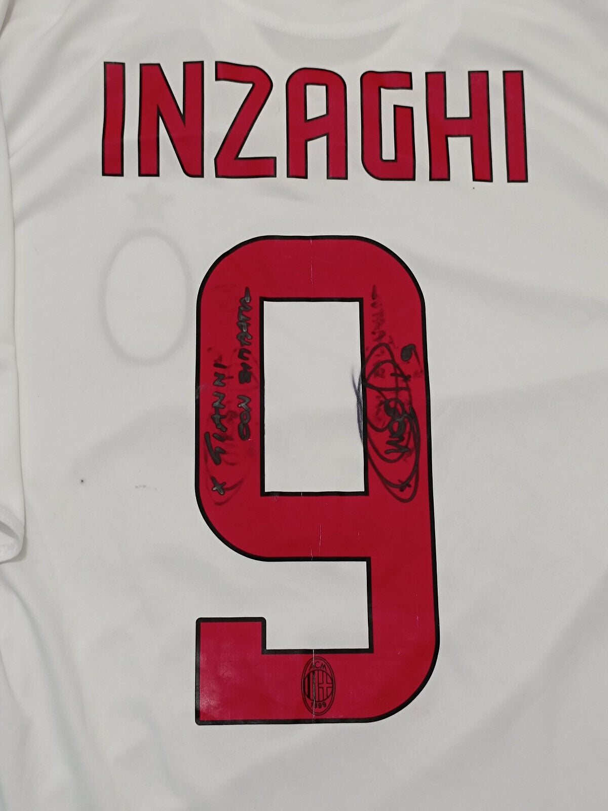 maglia milan Inzaghi FORMOTION match worn adidas Bwin 2008 2009 signed Vintage L