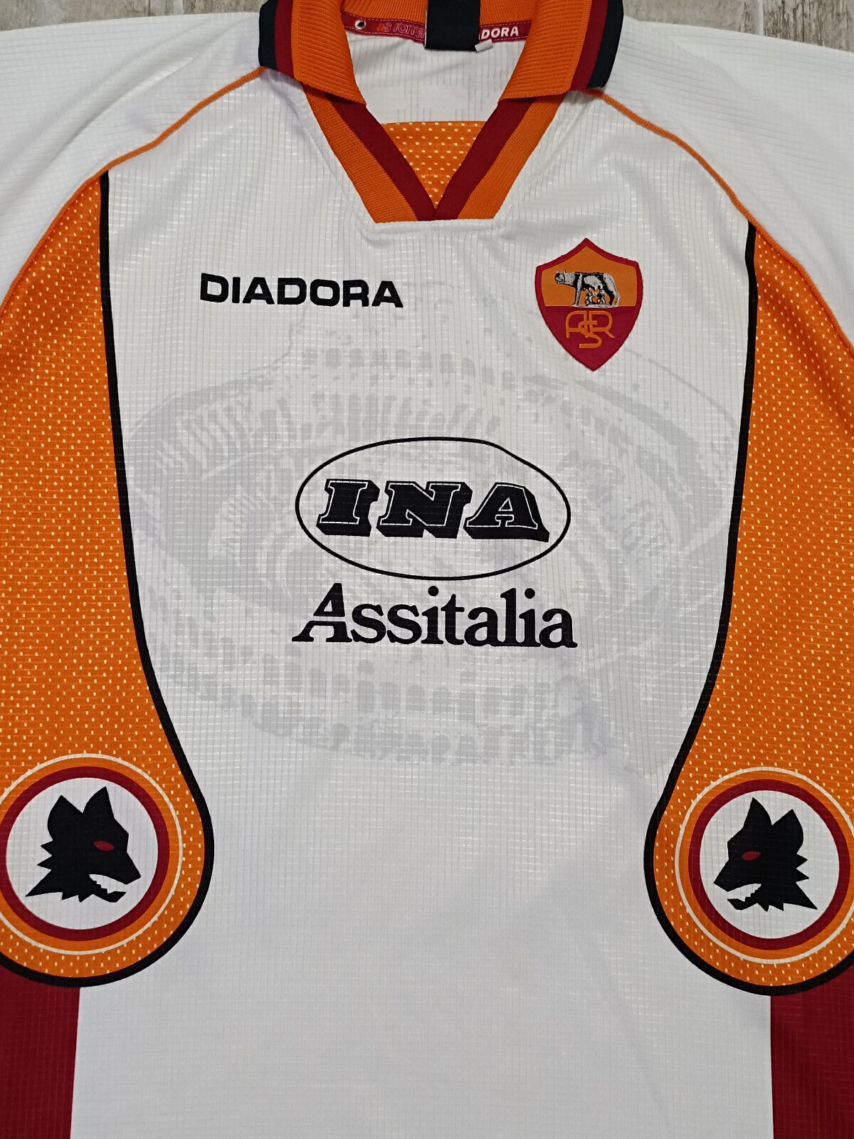 maglia calcio vintage AS ROMA TOTTI Diadora 1997 1998 Ina Assitalia Away