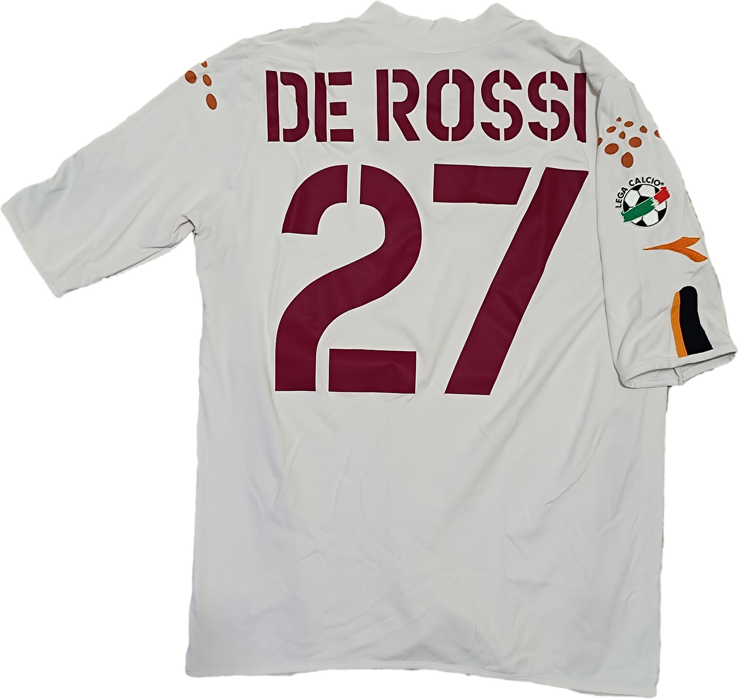 maglia calcio vintage AS Roma De Rossi #27 Mazda Diadora 2003 2004 away L