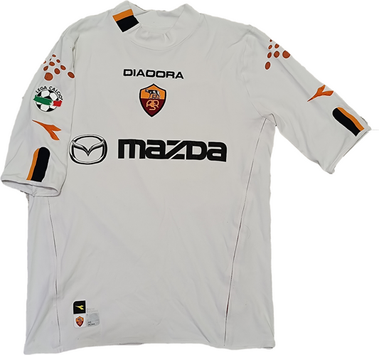 maglia calcio vintage AS Roma De Rossi #27 Mazda Diadora 2003 2004 away L