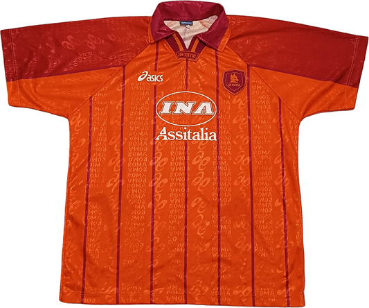 maglia calcio vintage AS Roma Totti Asics 1996 1997 Ina Assitalia Away Player L