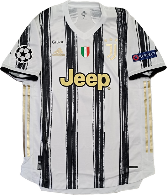 maglia match worn Juventus RONALDO UCL indossata vs LIONE 2020-21 Adidas #GRAZIE