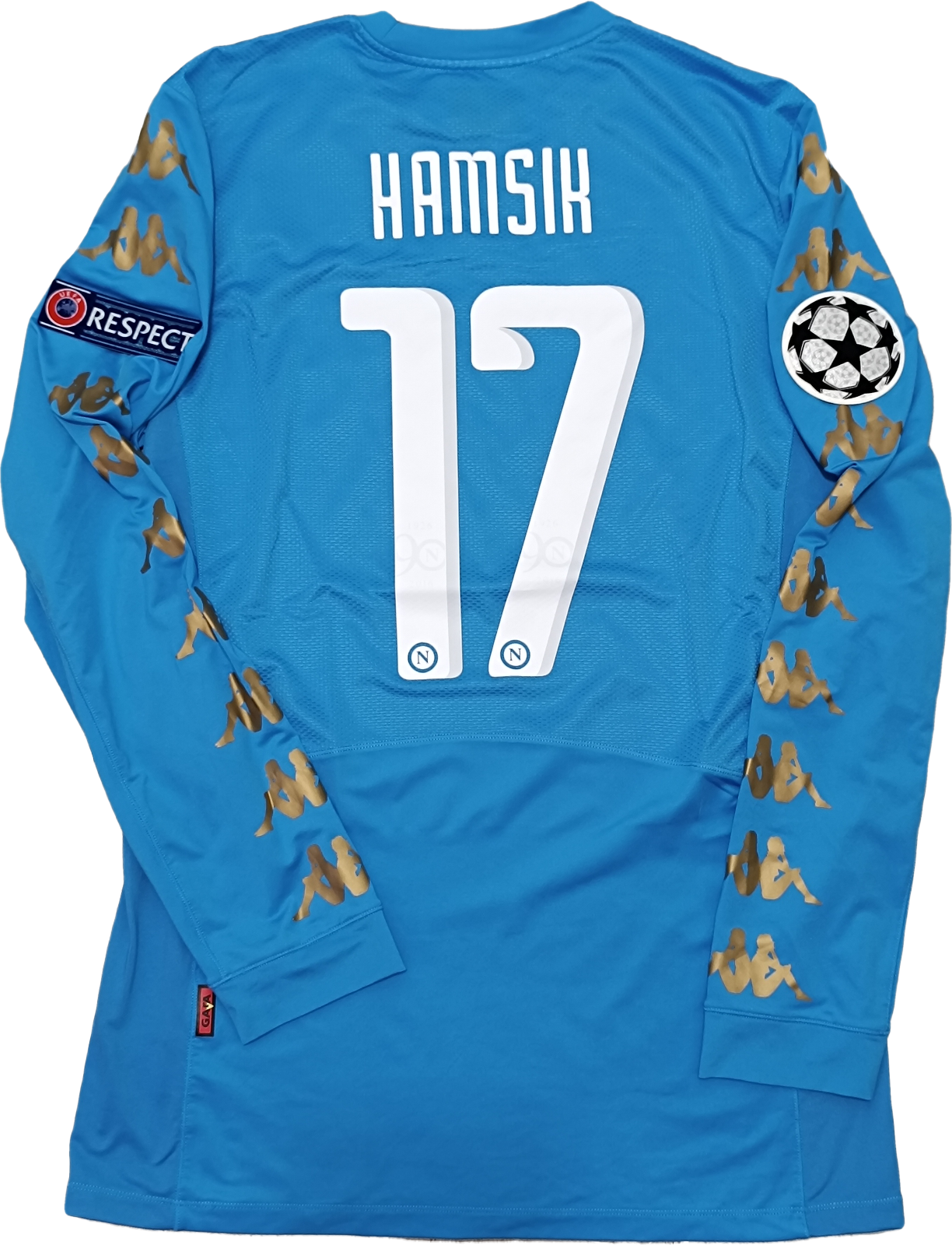 Maglia Calcio Worn Napoli Jersey 2016-17 HAMSIK Lete CHAMPION LEAGUE Player